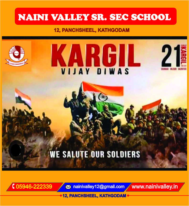 On the occasion of "Kargil Vijay Diwas" the school organized Essay writing and Debate competition to commemorate India's victory in the Kargil War. The day honors the Bravery and Sacrifice made by Indian soldiers during the Kargil War.